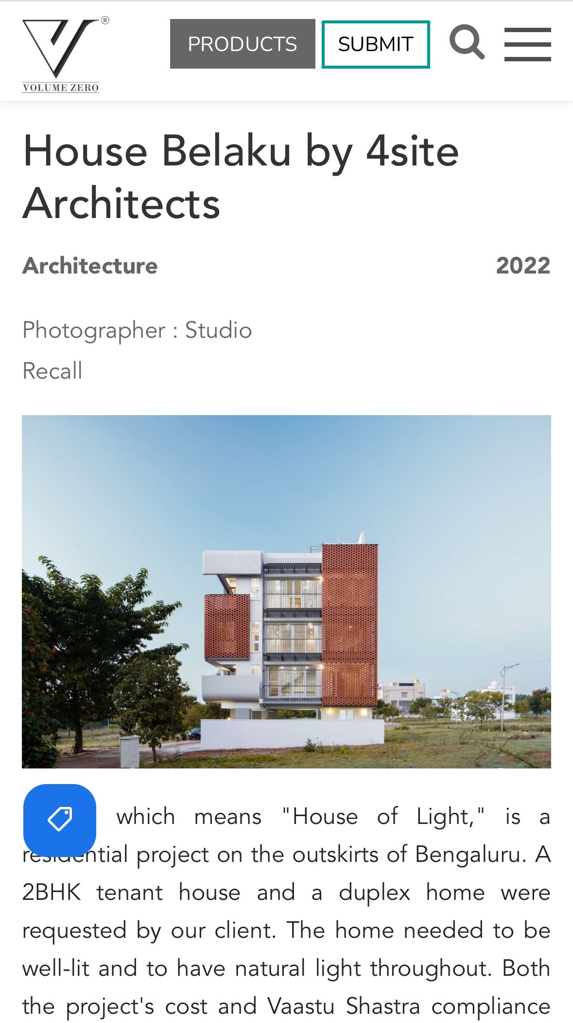 House Belaku 4site architects Volume Zero